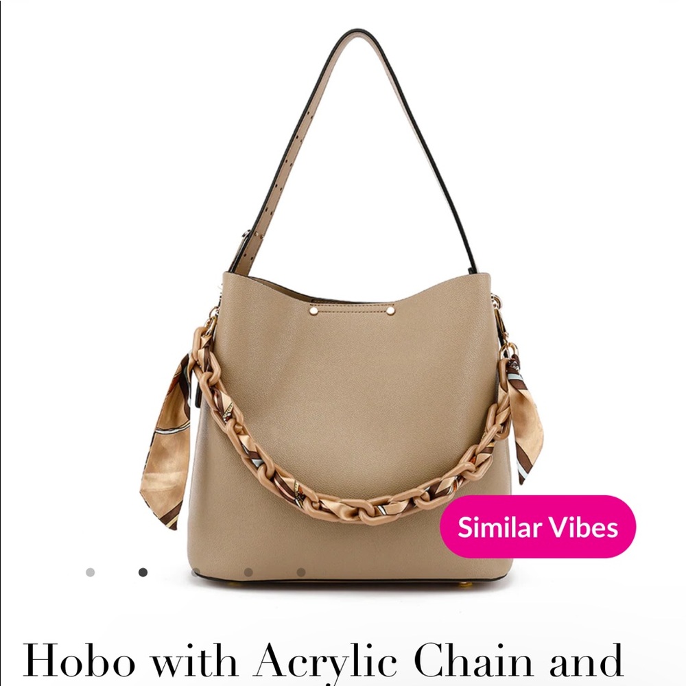 Charming Charlie Hobo with Acrylic Chain and Scarf Detail